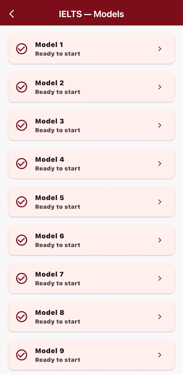 The list of twelve IELTS practice tests